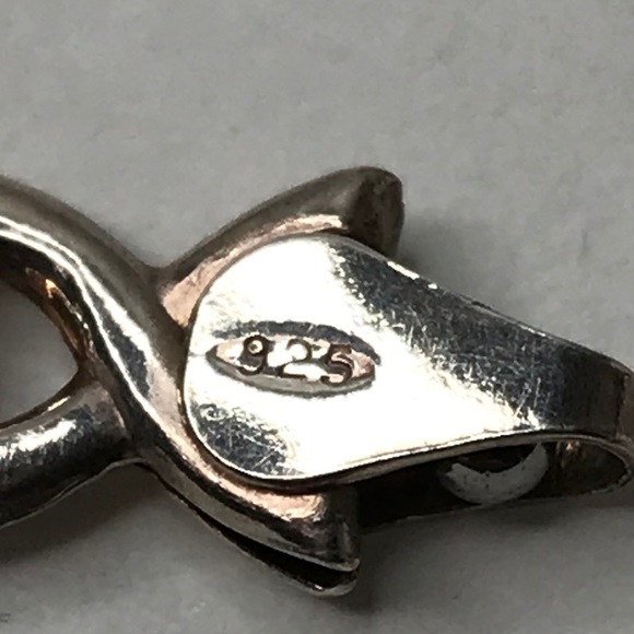 STERLING Silver 925 Connected Ovals Bracelet - Picture 2 of 6